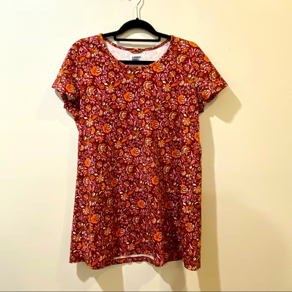 Lands End Print Tshirt Dress